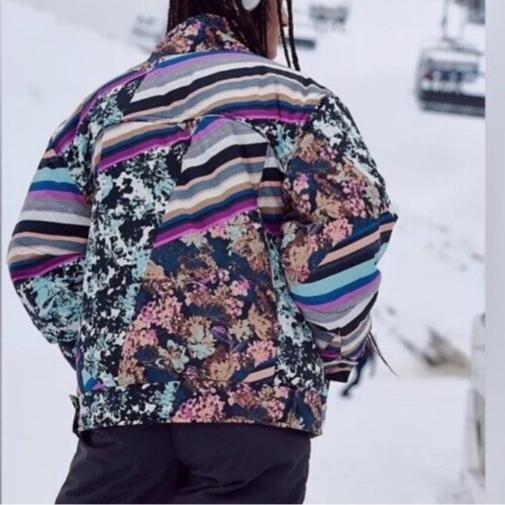 FP Movement Black Diamond Printed Ski Jacket Snowboarding Size XS